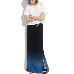 Madewell silk shadeview dip-dye maxi skirt - sz 6